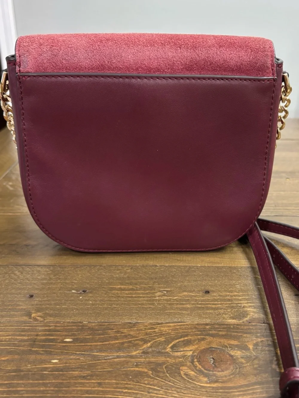 Michael Kors Mott Leather and Suede Saddle Bag - Picture 2 of 13